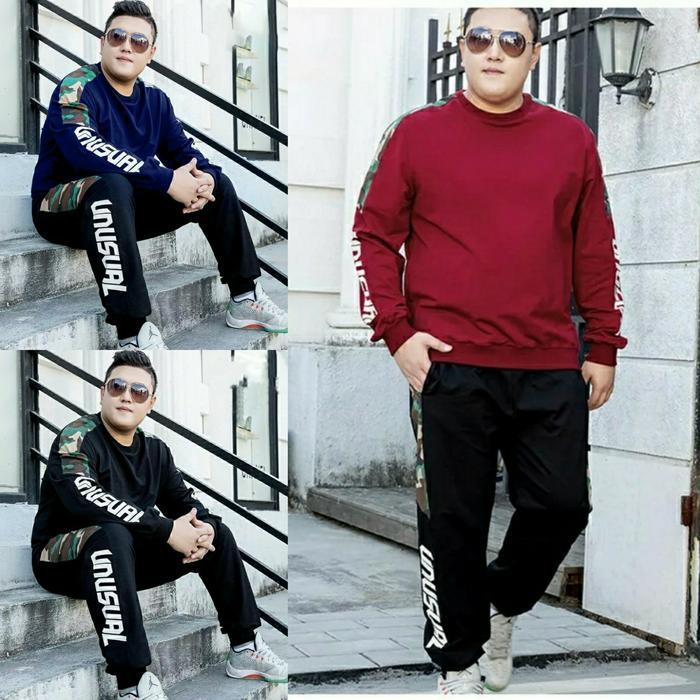 Hd Set Unus Pria Jumbo Xxl Setelan Kaos Celana Panjang Olahraga Pria