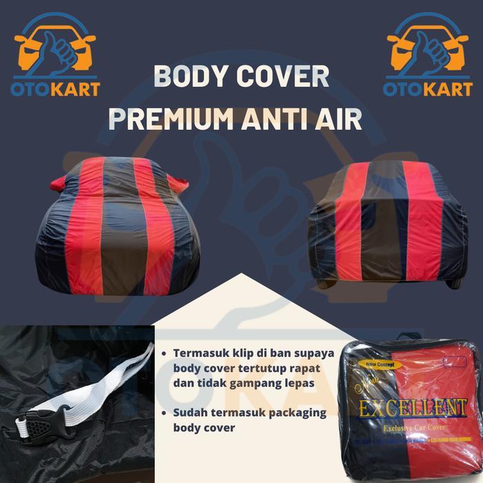 BERKUALITAS COVER MOBIL / SARUNG MOBIL ALL NEW RUSH PREMIUM ANTI AIR HITAM MERAH
