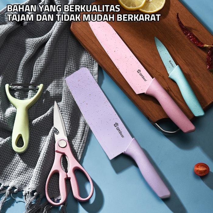 Gm Bear Pisau Dapur Set Multifungsi - Pisau Dapur 1 Set Pasti Ori