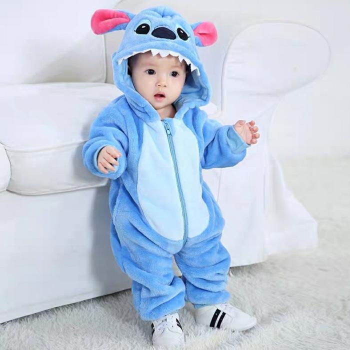 KOMPLIT Baju Tidur Kostum Anak Balita Kigurumi Stitch Onesies Animal Toddler