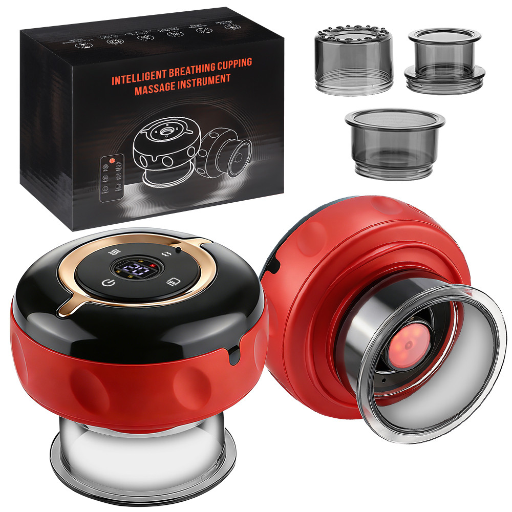 Electric Vacuum Cupping Set 12 Gears Smart Cupping Therapy Massager Vacuum Suction Cups Guasha