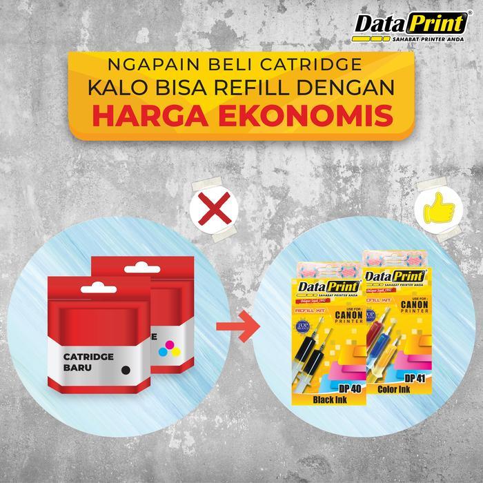 DATAPRINT BUNDLING TINTA REFILL HITAM DAN WARNA PRINTER CANON