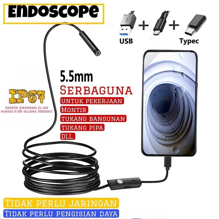 ENDOSCOPE CAMERA USB ANDROID BORESCOPE CAMERA - HD KAMERA ENDOSKOP