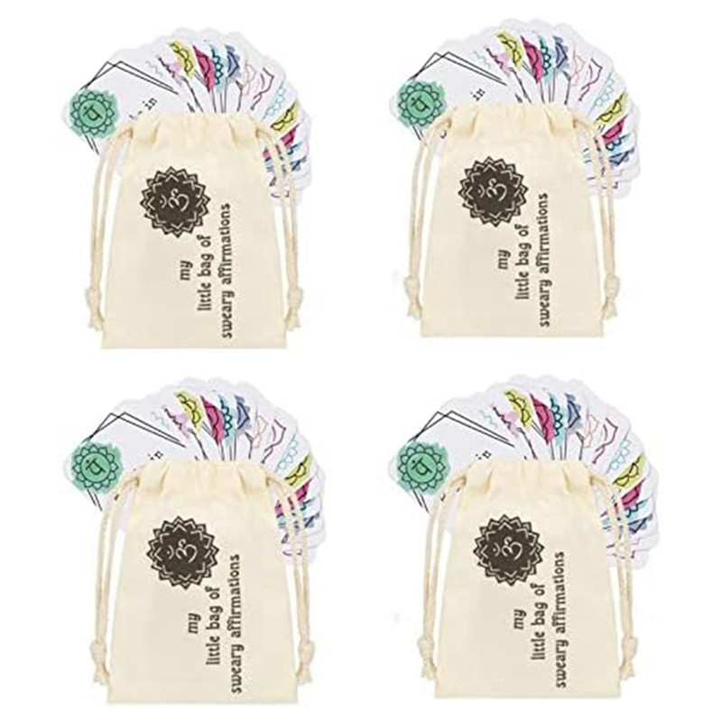 ABAE-Latest Funny Affirmation Card Gift, 64 Pcs Sweary Affirmation Cards, My Little Bag Of Sweary