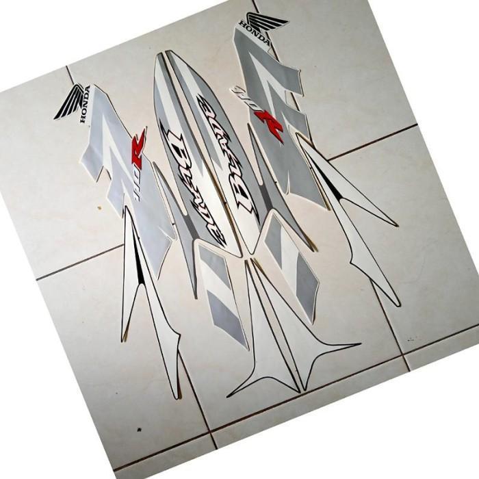 stiker striping motor Blade 110R 2009 silver putih