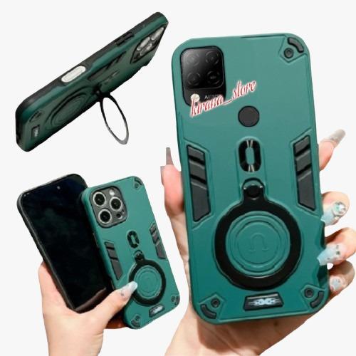 Ketubruk_ Case Hp Untuk Infinix Hot 10S Case Ring Pro Hardcase Standing Back Klip Robot