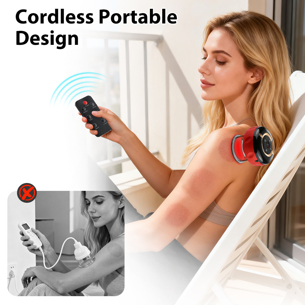 Electric Vacuum Cupping Set 12 Gears Smart Cupping Therapy Massager Vacuum Suction Cups Guasha