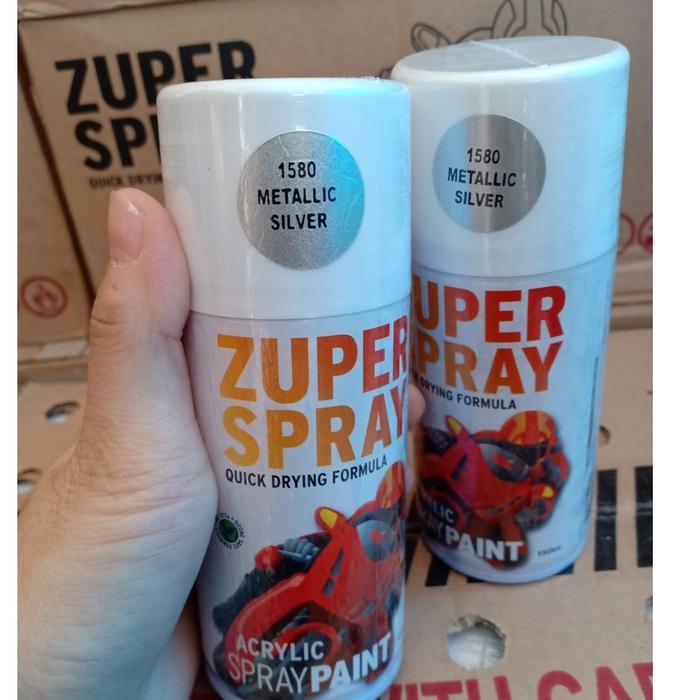 Pilok Pilox Zuper Spray Paint Warna P 1580 Metallic Silver / Silver Metalik 1580 (150cc/KECIL) HARGA