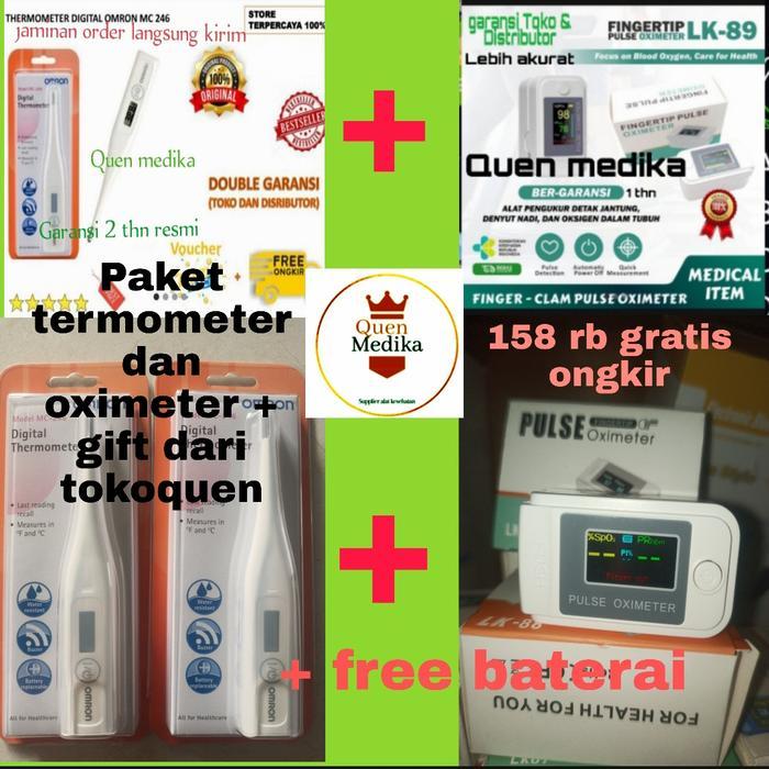 OXIMETER LK89 DAN TERMOMETER OMRON 246 + FREE BATERAI + GIFT