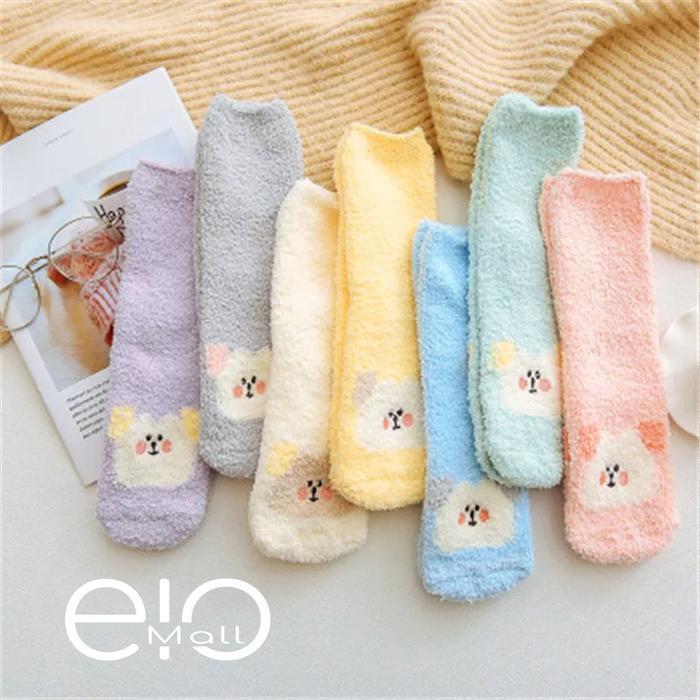 KAOS KAKI FLUFFY TEBAL HANGAT INDOOR KARTUN LUCU SERI MUKA PUPPY FACE