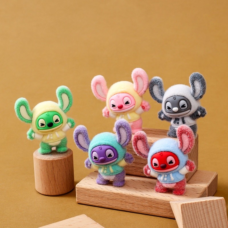 New Hot Stitch Flocked Blind Box Cute Mini Doll Decoration Resin Craft High-End Niche Desktop