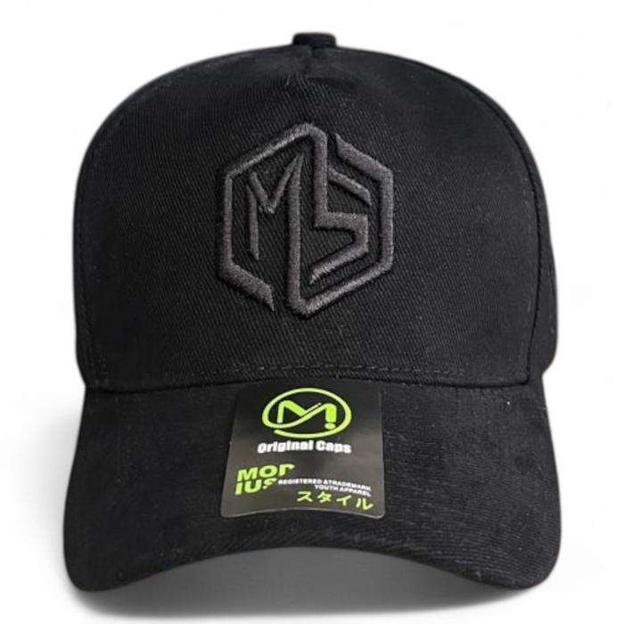 Topi Katun Tebal Bordir Distro Topi Pria Dewasa Keren Casual Adjustable Strap Baseball Cowok Hitam