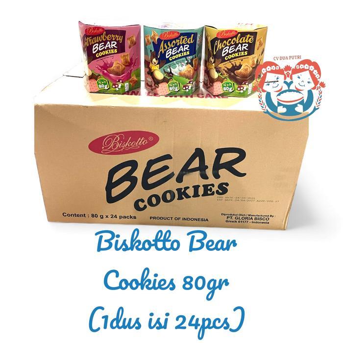 Biskitop Hello Panda Bear Cookies 80gr (Kemasan Dus isi 24) - Biskuit No.1 Se-Indonesia, Renyah