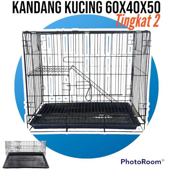 Kandang Kucing Lipat Tingkat 2 -Gratisongkir