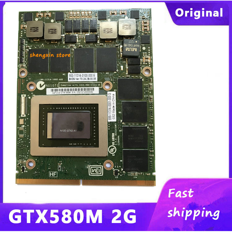 . Hot Gtx580M Gtx 580M 2Gb N12E-Gtx2-A1 Video Vga Graphics Card For -