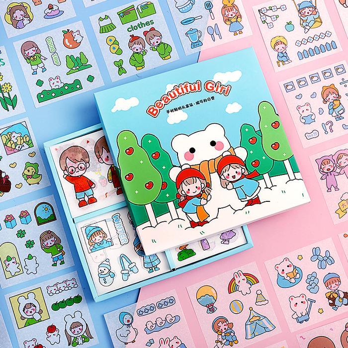 Stiker Aesthetic Lucu Transparant/ Stiker HP/Stiker Botol