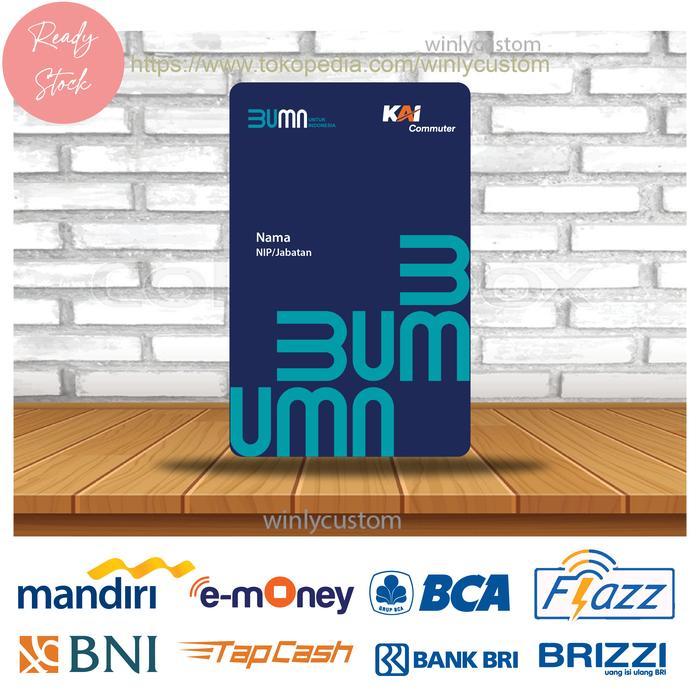 ` KARTU EMONEY MANDIRI BCA BNI BRI ID CARD KAI COMMUTER NEW BUMN- 1 SISI