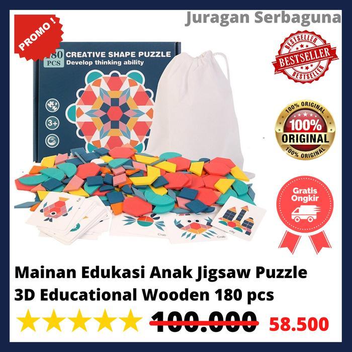 Mainan Edukasi Anak Jigsaw Puzzle 3D Educational Wooden 180 pcs