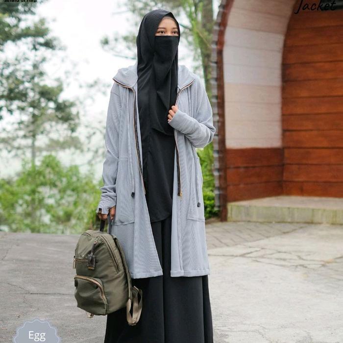 HONEYYA OUTER BY RUMAH PRODUKSI UMMI LONG OUTER SYARI MUSLIMAH JACKET WANITA KEKINIAN