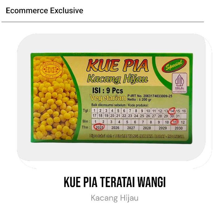 Kue Pia Teratai Wangi Kacang Hijau & Kacang Hitam Cemilan Makanan Ringan Kering Halal Vegetarian