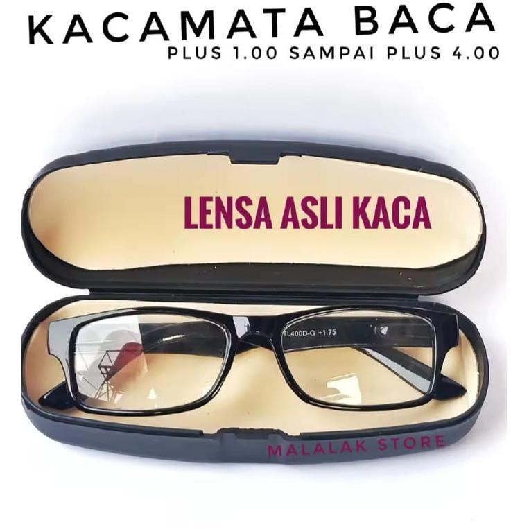 Kacamata baca lensa asli kaca pria dan wanita untuk mata rabun dekat ukuran plus 1.00 sampai plus