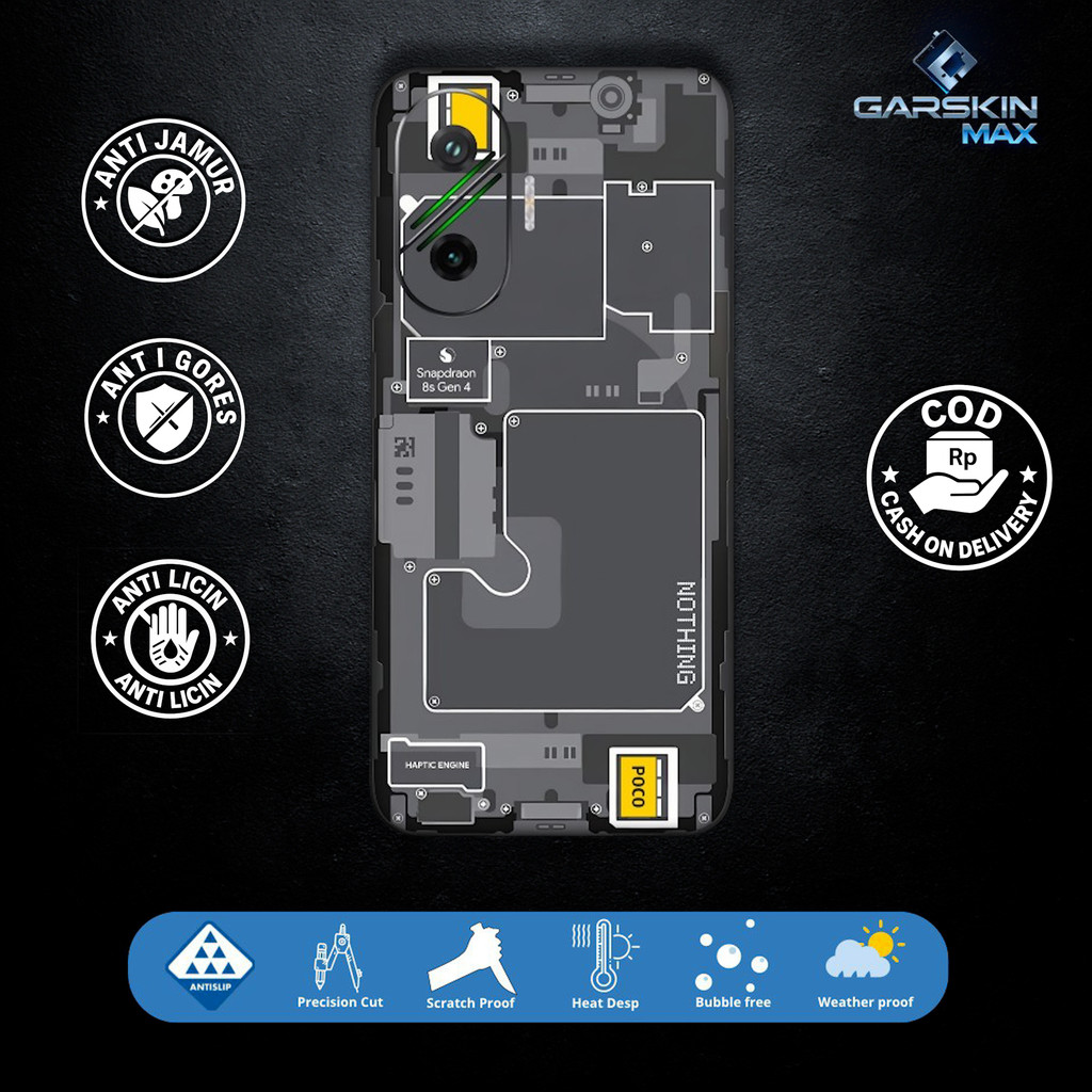 Garskin Skin Poco F7 Mesin Fullbody / Backonly | Anti Gores | Bisa Custom | Kode - 9H0