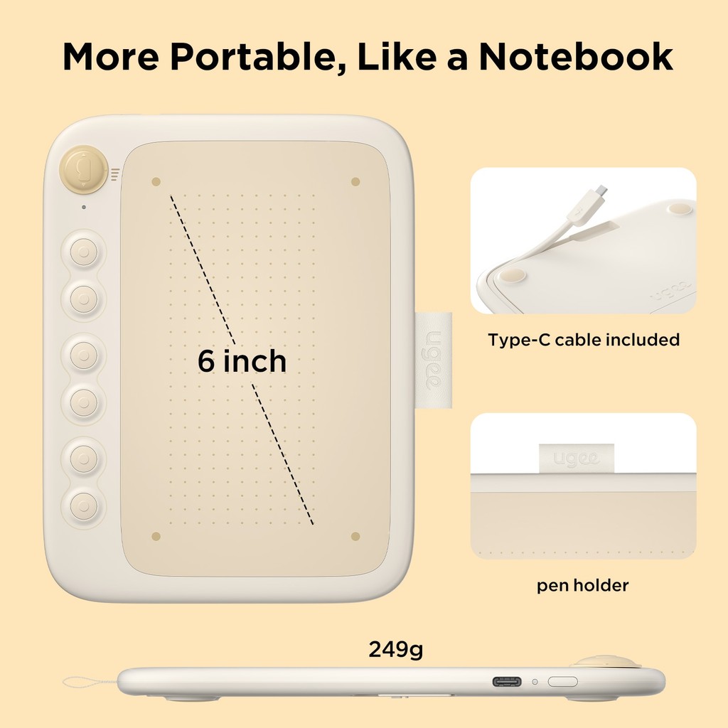 Q6 Graphic Tablet Drawing Tablet Digital Drawing Board Writing Pad for Children Kids Support Android