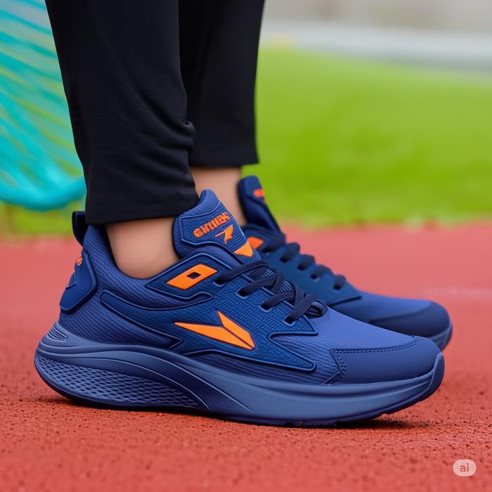 Sneakers gumers navy orange sepatu pria dan wanita,sepatu