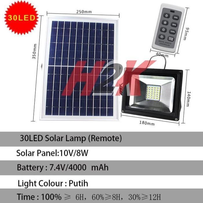 Lampu Sorot - Taman - Emergency - Tembak Tenaga Surya - Solar - 30 LED