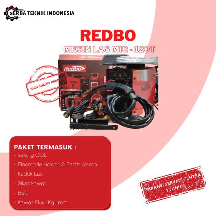 Las Mig Mesin Las Mig Redbo 120T + Kawat Flux 1 Kg Co2 Tanpa Gas