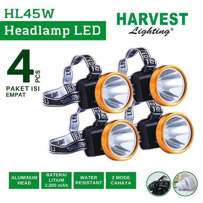 Eiger - 45W Headlamp Paket 4 Harvest Lighting Lampu Senter Kepala Bergaransi