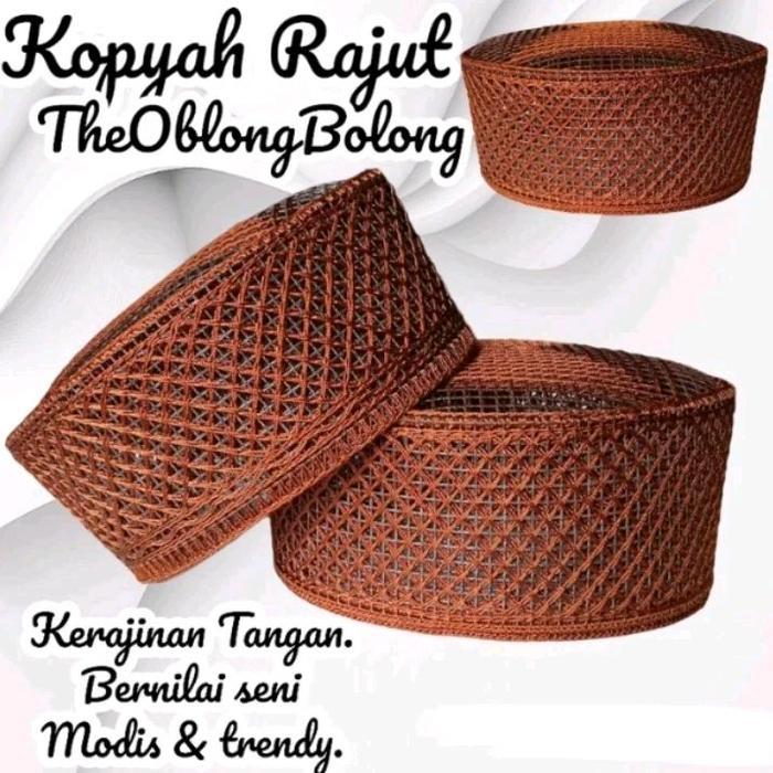 Kopiah Rajut Gaya Akar Kombinasi Warna Tinggi 9 cm Tersedia Ukuran 3