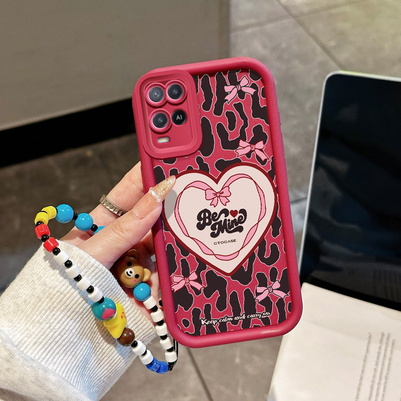 Casing Hp untuk OPPO A54 Case Casing pola cinta busur Silikon Cesing Softcase Kasing HP mewah Akseso