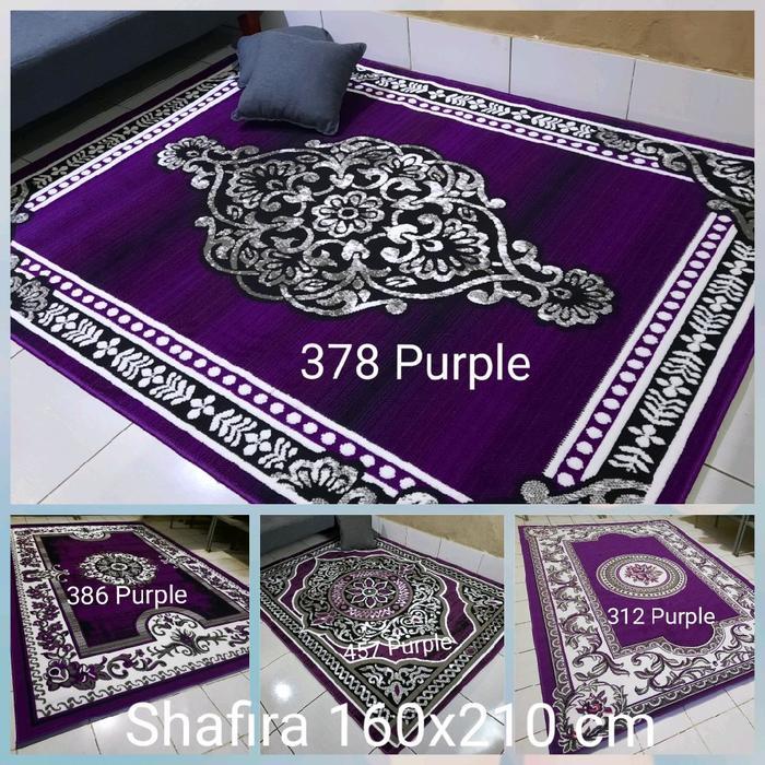 Karpet Permadani Ungu Violet Purple Moderno Momento Shafira 160x210 cm Ruang Tamu