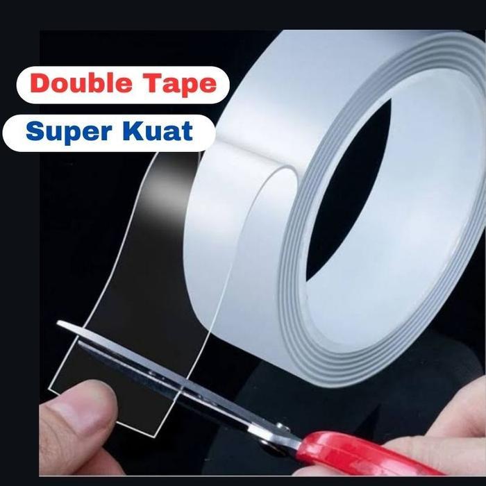 Double Tape Gel Bening Transparan Lakban Bening Double Tape Super Kuat 1M