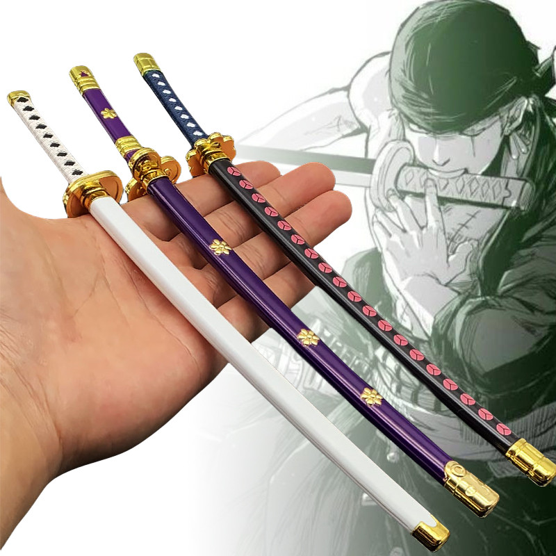 26cm Roronoa Zoro Katana Metal Sword Toy Anime Cosplay Knife Collection Japanese Ninja Samurai