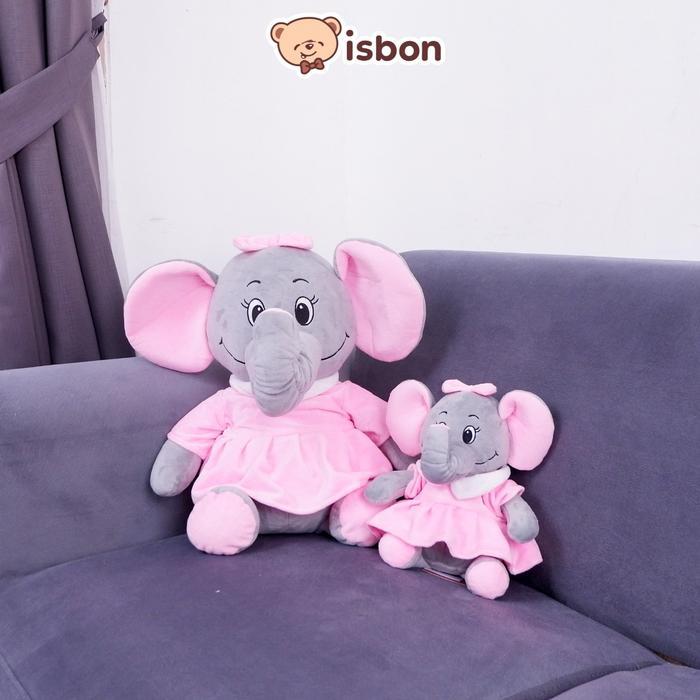 ISTANA BONEKA Boneka gajah cantik elephant plush lucu with rok pink Istana Boneka mainan bayi dan