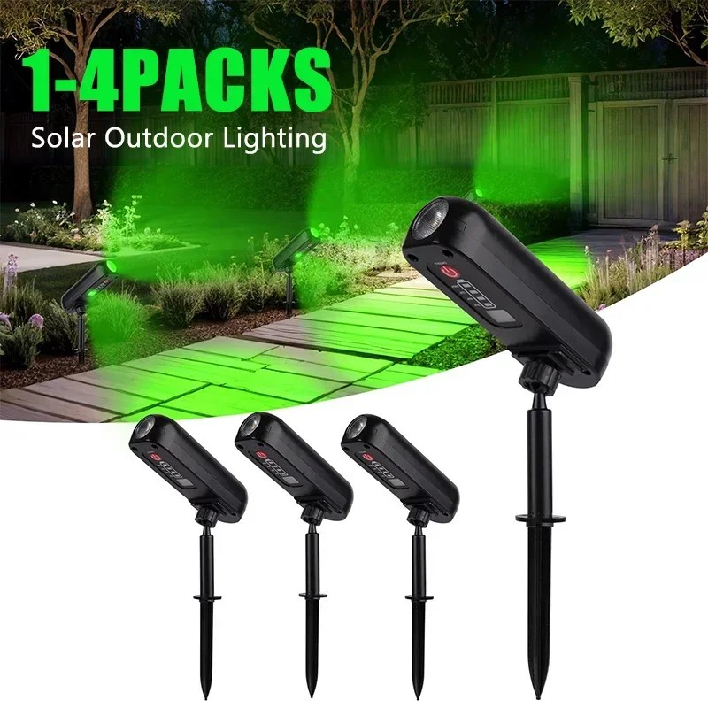 4PCS Solar LED Light Outdoor Solar Wall Light IP65 Green Garden Light Solar Spotlights Solar