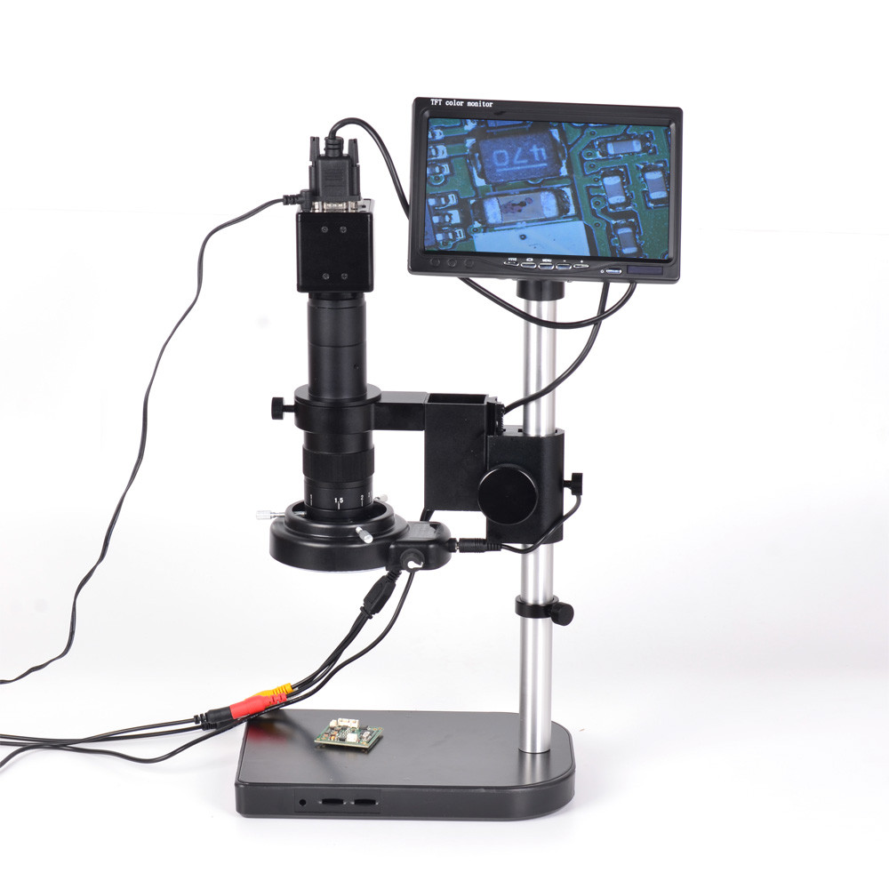 2MP VGA Digital Industrial Microscope Camera Kit 100X Zoom C-mount