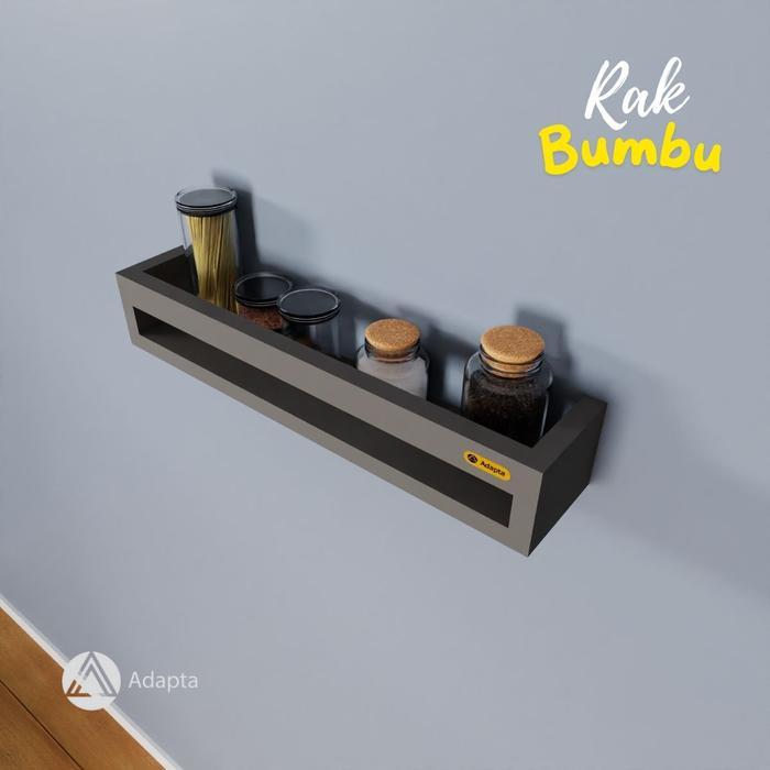 ` Adapta - Rak Bumbu Dapur Tempel Dinding Warna Orange - Rak Bumbu Dapur Tempel Dinding Minimalis -