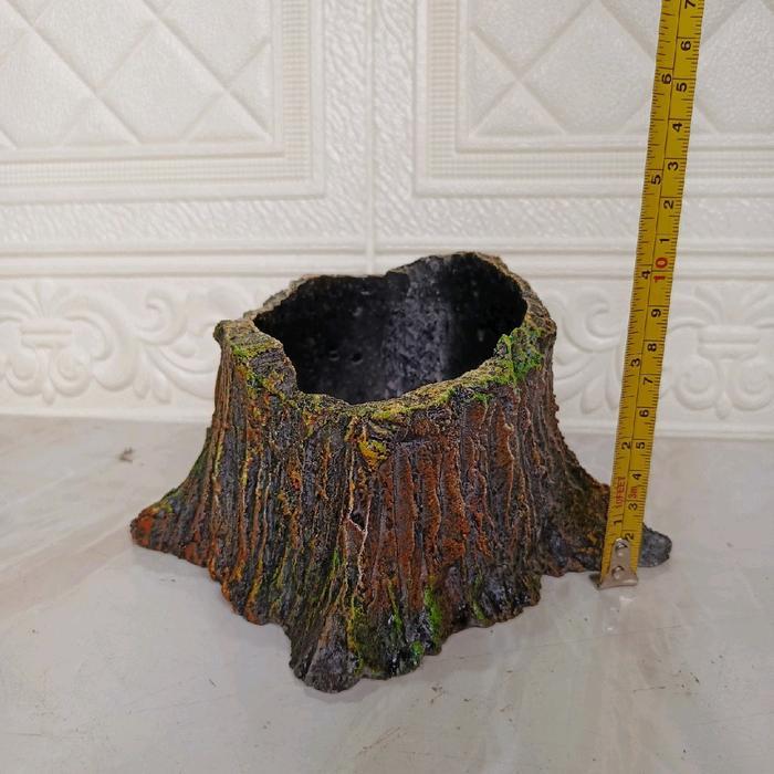 Pot relief bentuk kayu ,cocok untuk bonsai dll,ukuran 3 inch, T 10cm