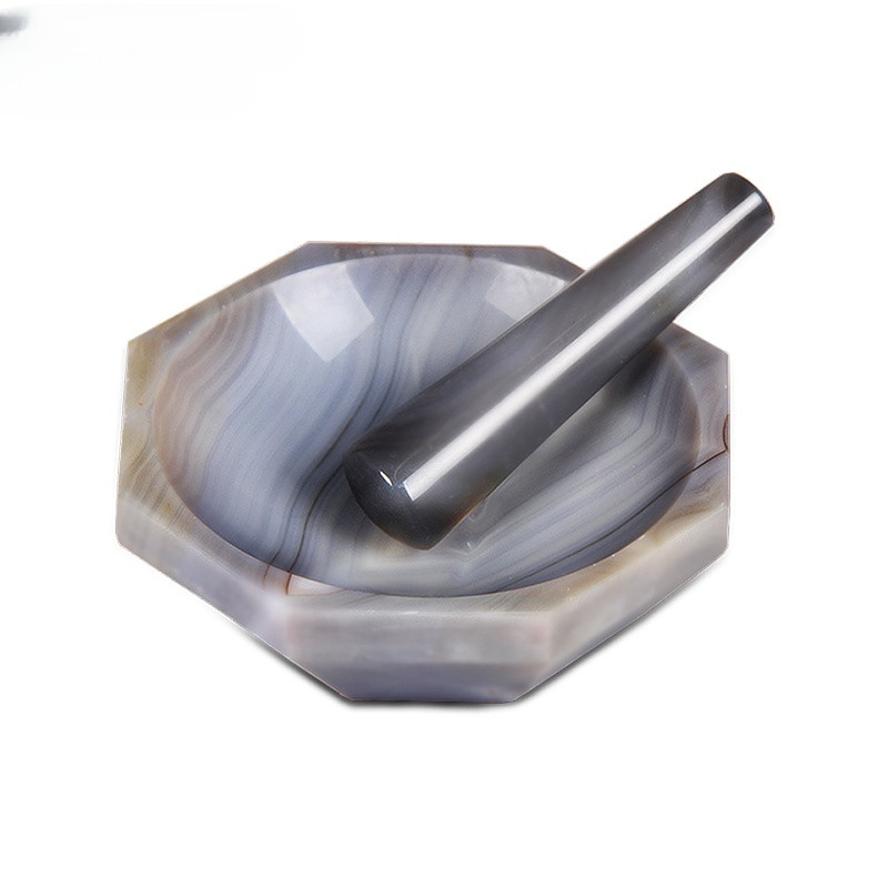 . Natural Agate Mortar / Laboratory 100Mm Wear-Resistant 12Cm Agate -