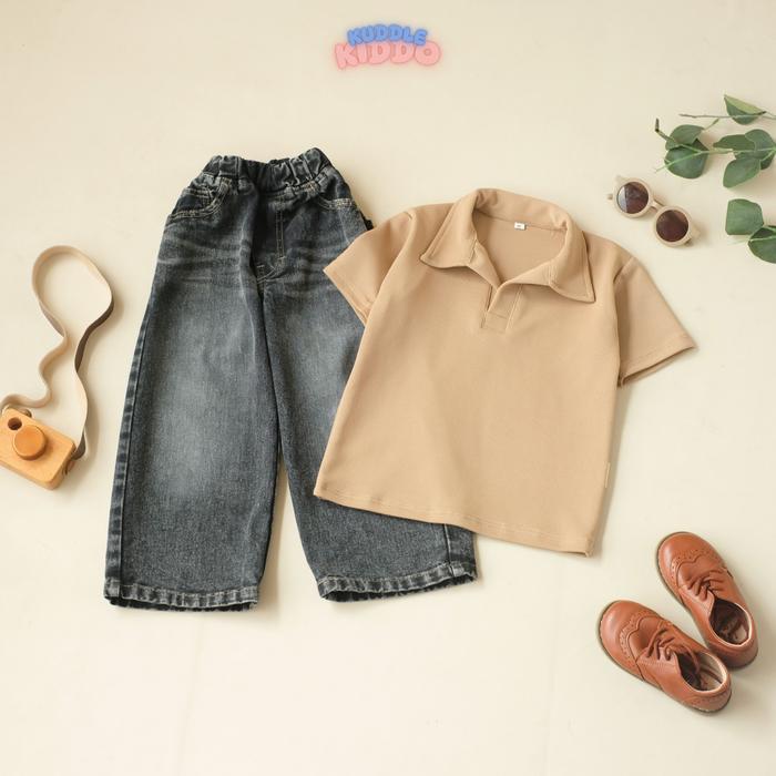 Setelan Anak Laki-Laki Usia 1-7 Tahun Baggy Jeans PoloKnitPolos Pasti Ori