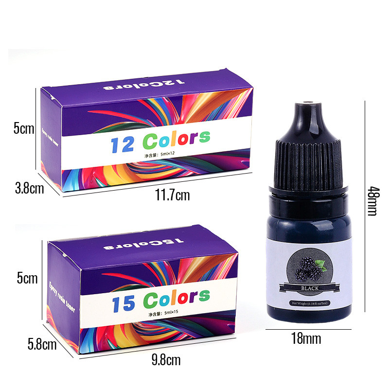 Epoxy Resin Color Pigment 24 Vivid Colors Liquid Epoxy Pigment Highly Concentrated Translucent Resin