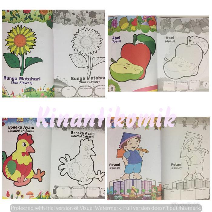 Buku Anak, buku belajar Mewarnai Ukuran Besar