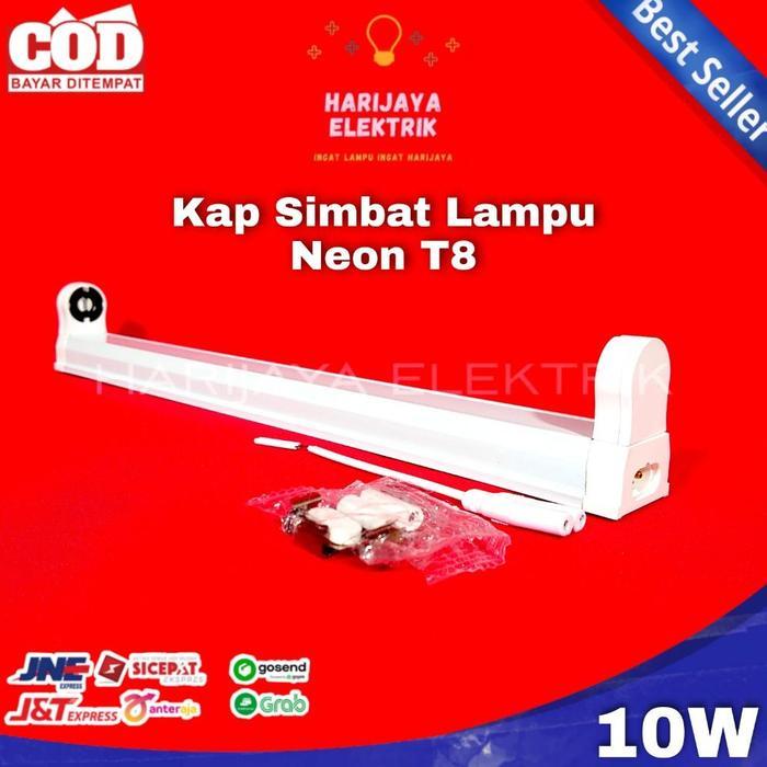 Ready Kap Simbat Lampu Neon Led Tl T8 10 Watt Rumah Lampu 1 Set Kap Kosong