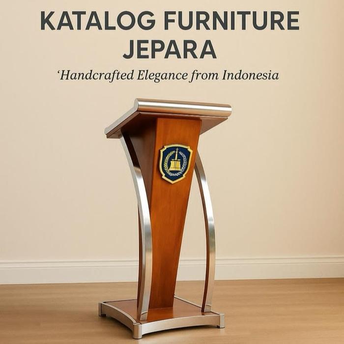 Mimbar podium kayu jati Mimbar podium stanless Mimbar podium pidato jati