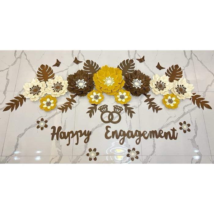 ready Paper flower dekorasi bunga kertas backdrop lamaran dekorasi tunangan tukar cincin engagement