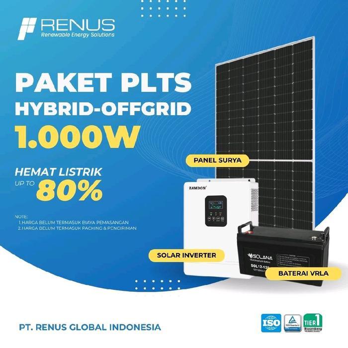 NEW PAKET PLTS HYBRID OFFGRID 1000W SIAP PASANG