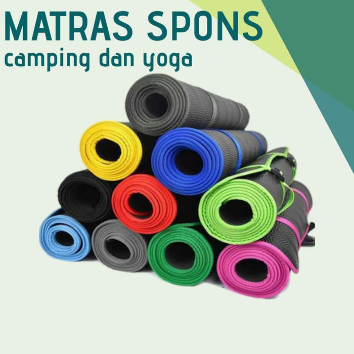 Matras Camping Hiking Mendaki Karet Matras Yoga Senam Spon Empuk